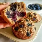High‑Protein Cottage Cheese Blueberry Muffins 5 Fluffy cottage cheese blueberry muffins sliced open