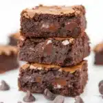 High Protein Cottage Cheese Brownies: Easy 4-Ingredient Recipe 5 Recipe card beside a brownie on table