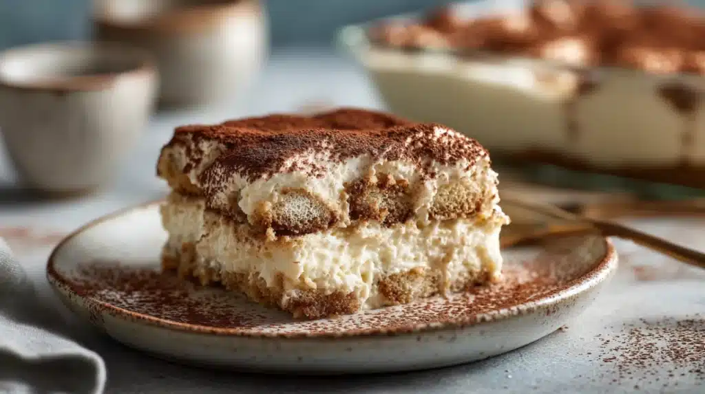 Cottage cheese tiramisu in a dessert jar