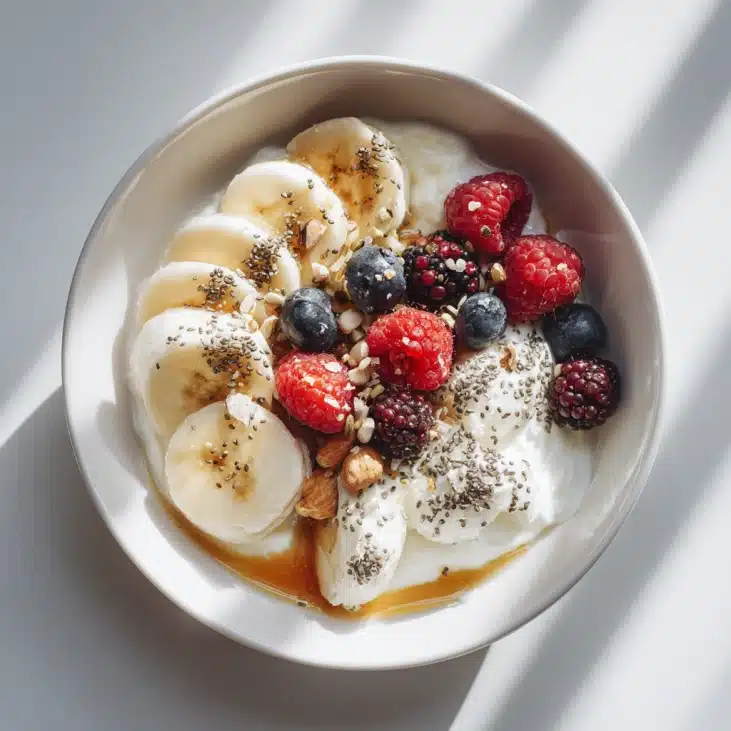 Cottage Cheese Breakfast Recipes 3 Cottage cheese breakfast bowl with fruit and seeds