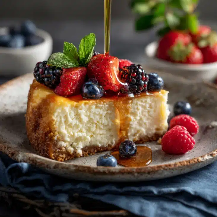 High-Protein 3 Ingredient Cottage Cheese Cheesecake Recipe 5 Served 3 Ingredient Cottage Cheese Cheesecake with Berries
