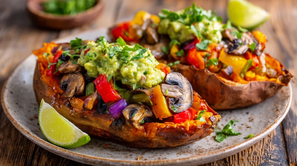 veggie fajita stuffed sweet potatoes