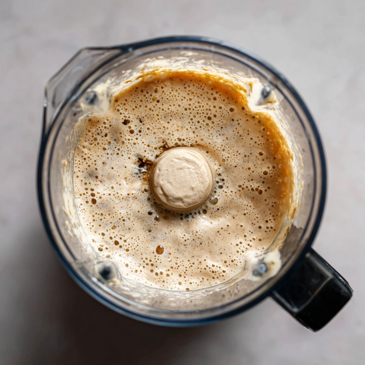 Cottage Cheese Tiramisu Chia Pudding: Healthy No-Bake Dessert 7 Blending cottage cheese and espresso for chia pudding