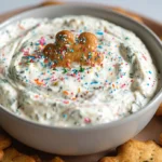 Dunkaroo Dip with sprinkles and animal crackers