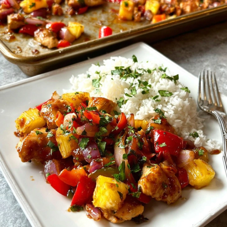Healthy Hawaiian Sheet Pan Chicken Recipe 10 Recipe card for Hawaiian Sheet Pan Chicken
