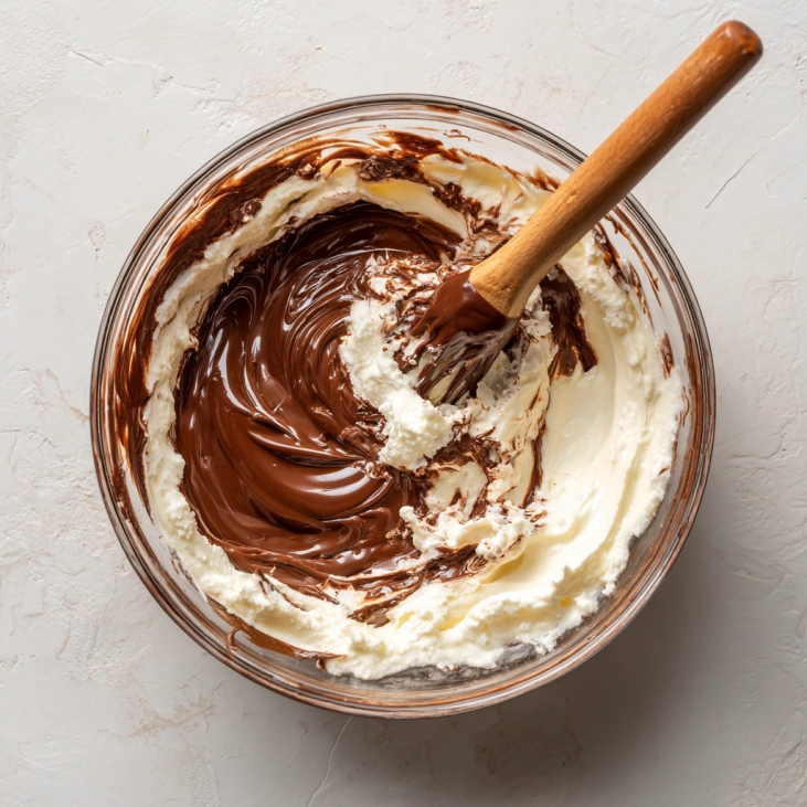 high protein cottage cheese fudge Recipe 7 mixing cottage cheese with melted chocolate