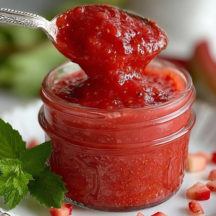 strawberry rhubarb sauce recipe 6 Strawberry rhubarb sauce recipe in jar with fresh fruit