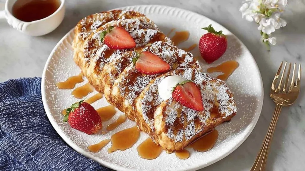 Yogurt In French toast with fresh berries and maple syrup